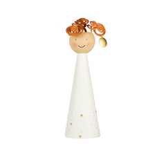 Angelo in metallo con fiori – H38 cm