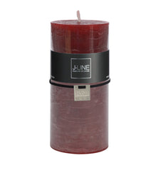 Candela rosso ciliegia cilindrica H15x7 : candele di cera colorate - 98928