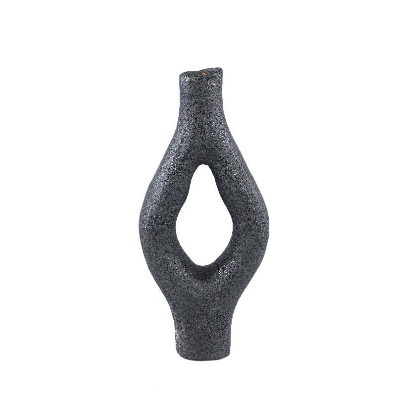 Fabioly - Vaso organico in ceramica grès nera H35 - 715325
