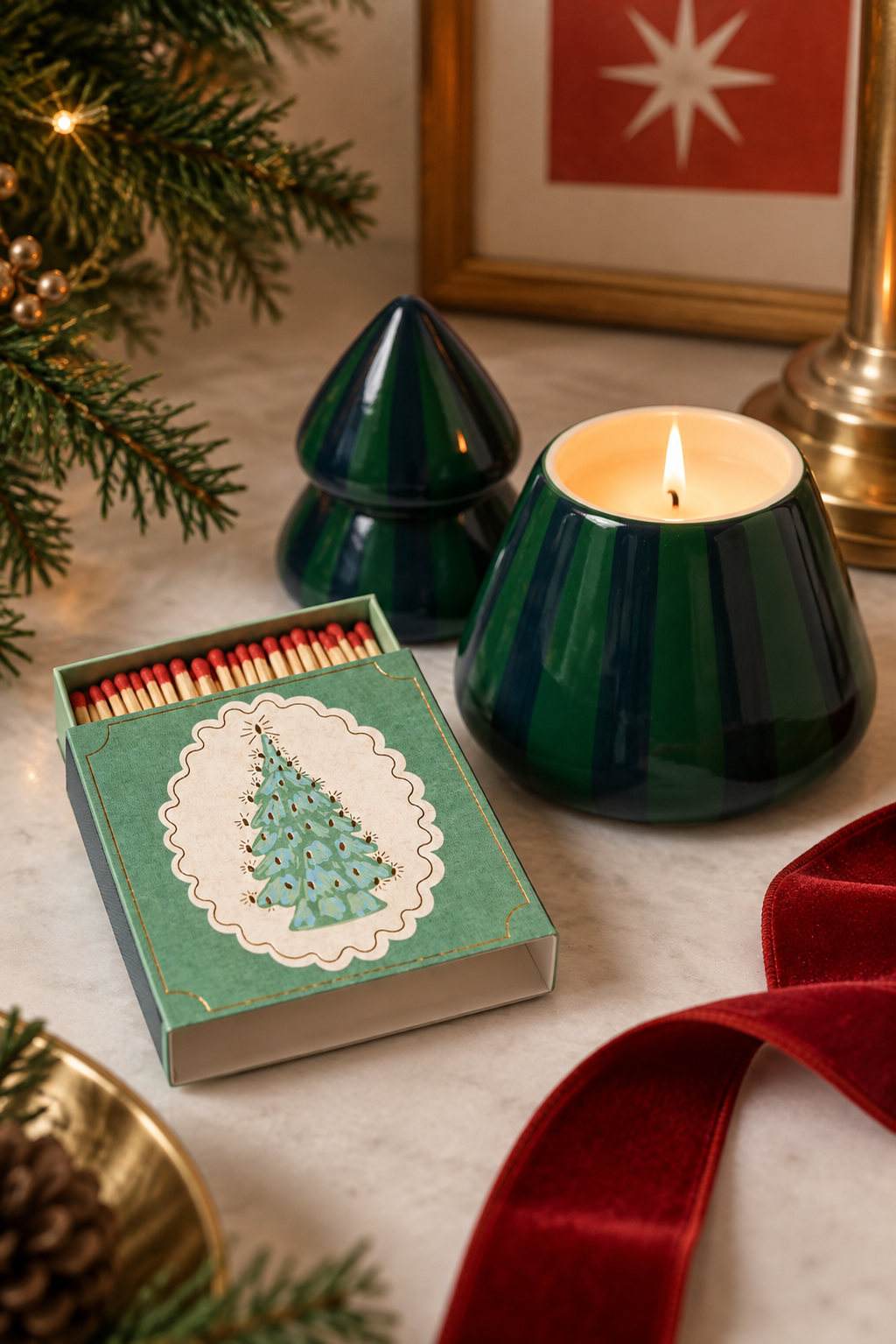 Fiammiferi Paddywax Christmas Tree ambientati