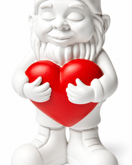 Nano Lover White H12 cm – Gnomo Decorativo con Cuore Rosso