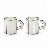 Set 2Pz. Tazza da Tè in Porcellana Bianco/Nero – Collezione Carte Blanche - Annebet Philips Per Serax