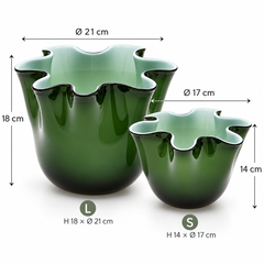 Vaso Drappo in Pasta di Vetro Verde – EDG Enzo De Gasperi