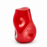 Vaso Ammaccato EDG Enzo De Gasperi in pasta di vetro rosso H 23 cm