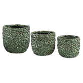 Danillo - Portavaso in ceramica verde con motivo a gocce rotonde - CONFIG0391