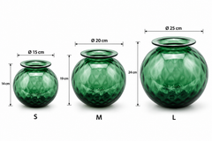 Vaso Opium EDG Enzo De Gasperi in vetro verde nelle misure S, M e L