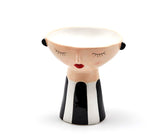Vaso Faccia con righe nere e bianche H16 Ø13 - 015493