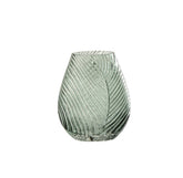 Vaso a forma di foglia in vetro verde H23 - 13914