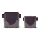 Vaso in ceramica viola con manici - CONFIG0336