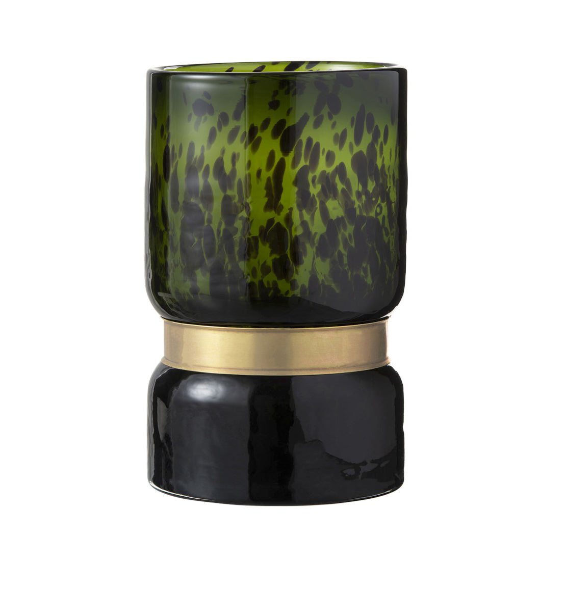 Vaso Macchia Verde con Fascia Oro H31 : Vasi di design in vetro - 96634
