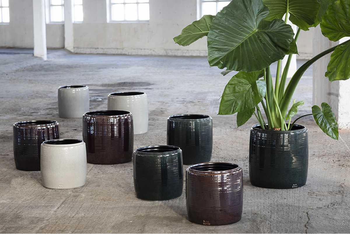 Vaso in ceramica smaltata grigio - CONFIG0297