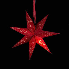 Stella di Carta Traforata Rossa con Portalampada D45 - EDG Enzo De Gasperi