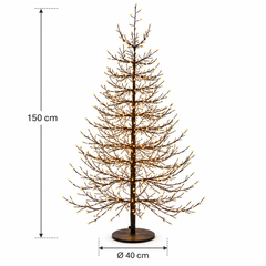 Albero LED Faggio Luminoso Black H 150 cm EDG Enzo De Gasperi con 1440 MicroLED luce calda e dimensioni