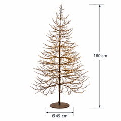 Albero LED Faggio Luminoso Black H 180  D 115 cm EDG Enzo De Gasperi con 1940 MicroLED a luce calda 
