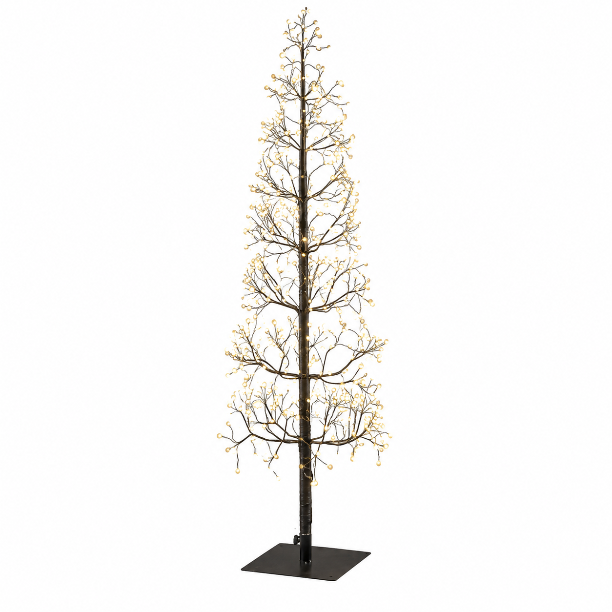 Albero LED Faggio Slim Nero EDG Enzo De Gasperi H 120 cm con illuminazione LED Flash IP44