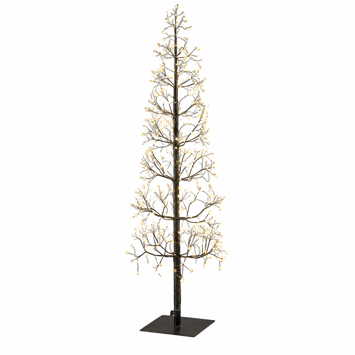 Albero LED Faggio Slim Nero EDG Enzo De Gasperi H 120 cm con illuminazione LED Flash IP44