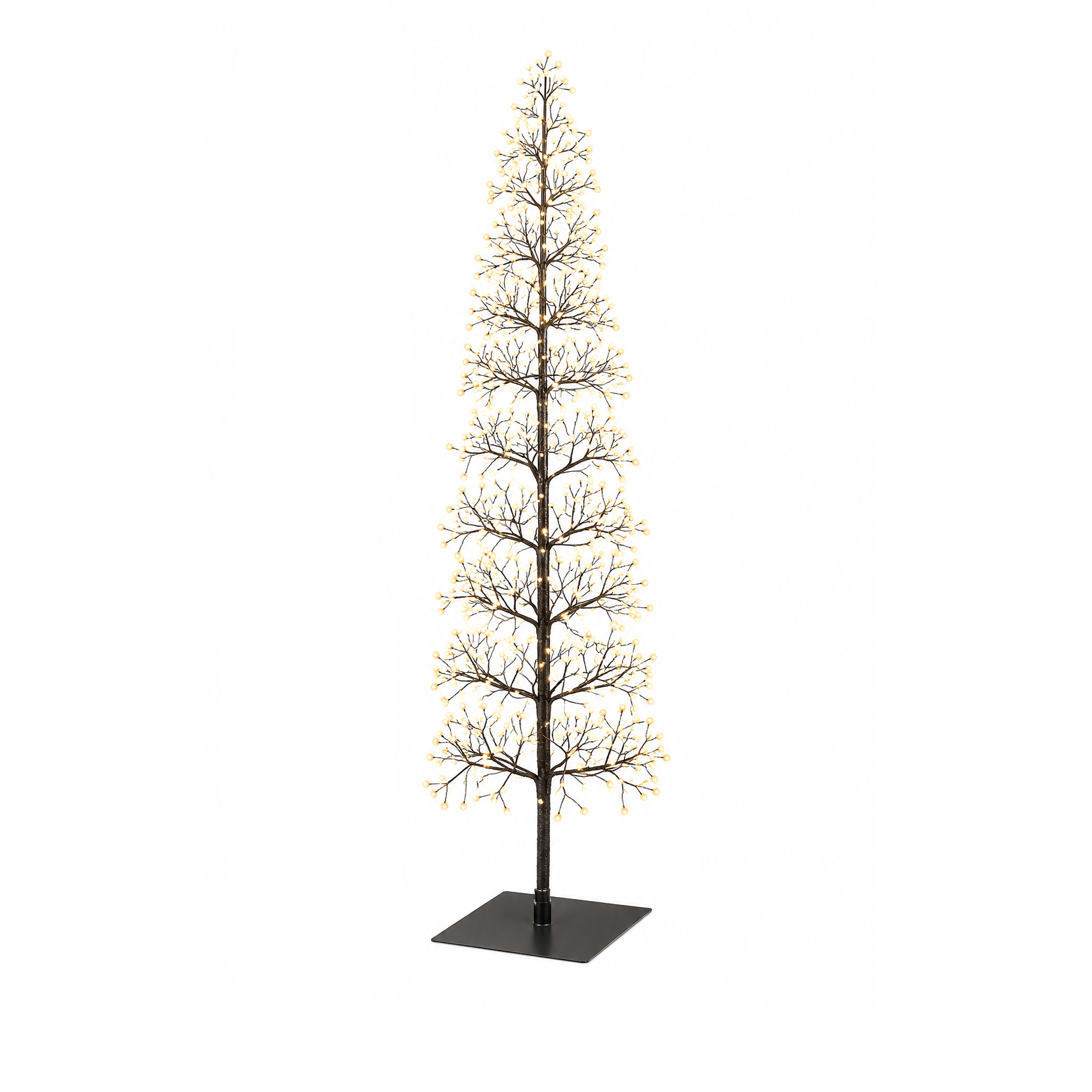 Albero LED Faggio Slim Nero EDG Enzo De Gasperi H 150 cm con MicroLED a luce calda