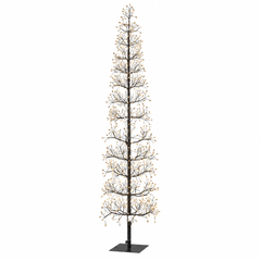 Albero LED Faggio Slim Nero EDG Enzo De Gasperi H 180 cm con MicroLED a luce calda