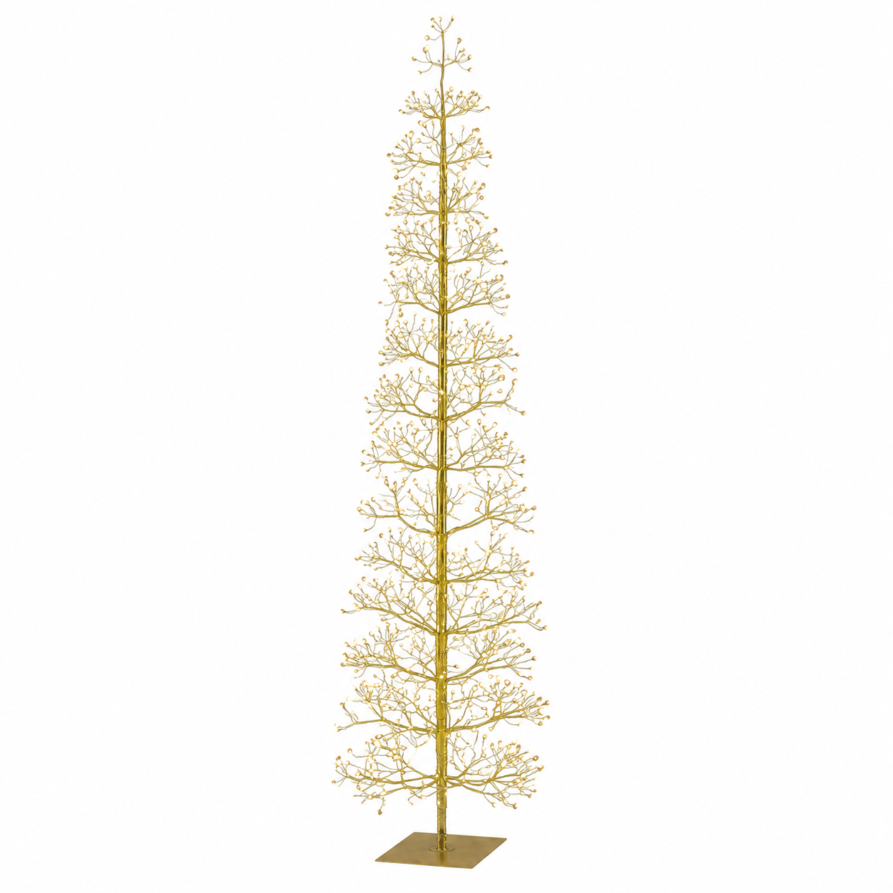 Albero LED Faggio Slim Oro EDG Enzo De Gasperi H 180 cm con MicroLED e struttura in metallo dorato