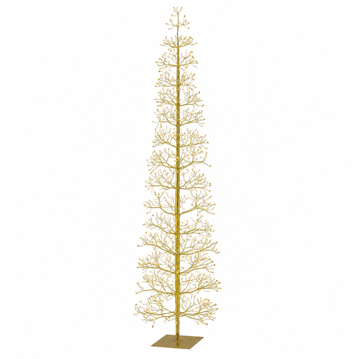 Albero LED Faggio Slim Oro EDG Enzo De Gasperi H 180 cm con MicroLED e struttura in metallo dorato