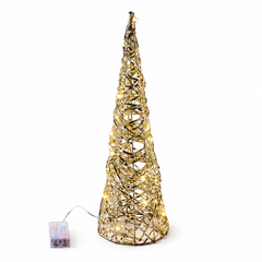 Albero LED Stripes Cono Oro EDG Enzo De Gasperi H 40 cm Ø 12 cm con 20 MicroLED a luce calda