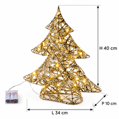 Albero LED Stripes Oro EDG Enzo De Gasperi con dimensioni H 40 × L 34 × P 10 cm e 30 MicroLED luce calda