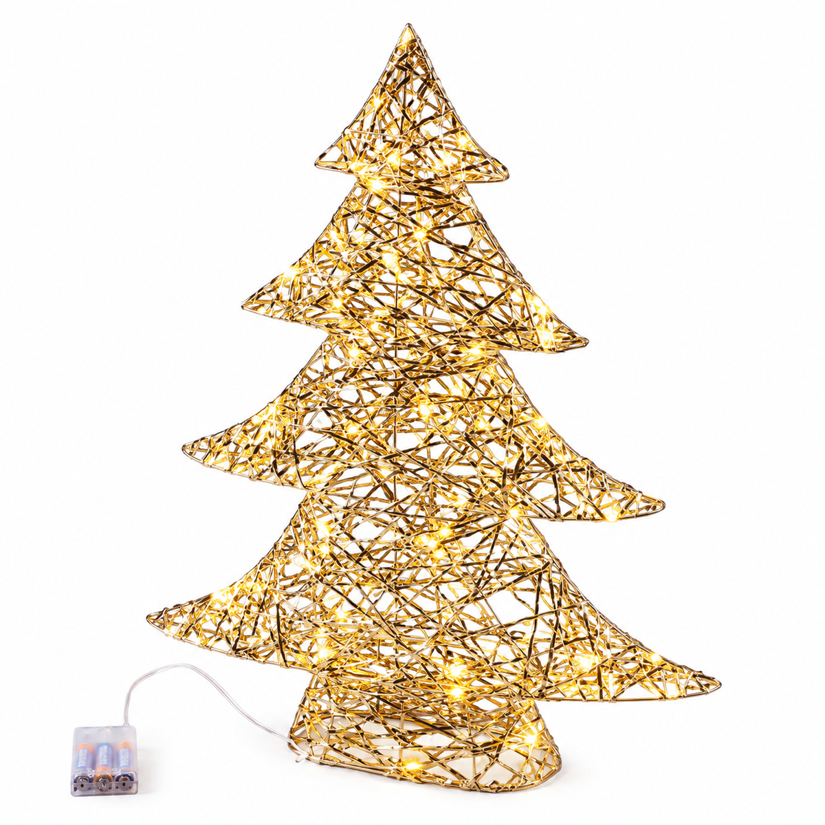 Albero LED Stripes Oro EDG Enzo De Gasperi H 60 cm con 60 MicroLED a luce calda