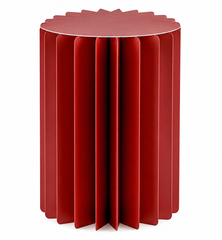 Alzata arredo Origami New rossa EDG Enzo De Gasperi H40 Ø30 cm, struttura geometrica in carta pieghettata con ripiano superiore, design contemporaneo.