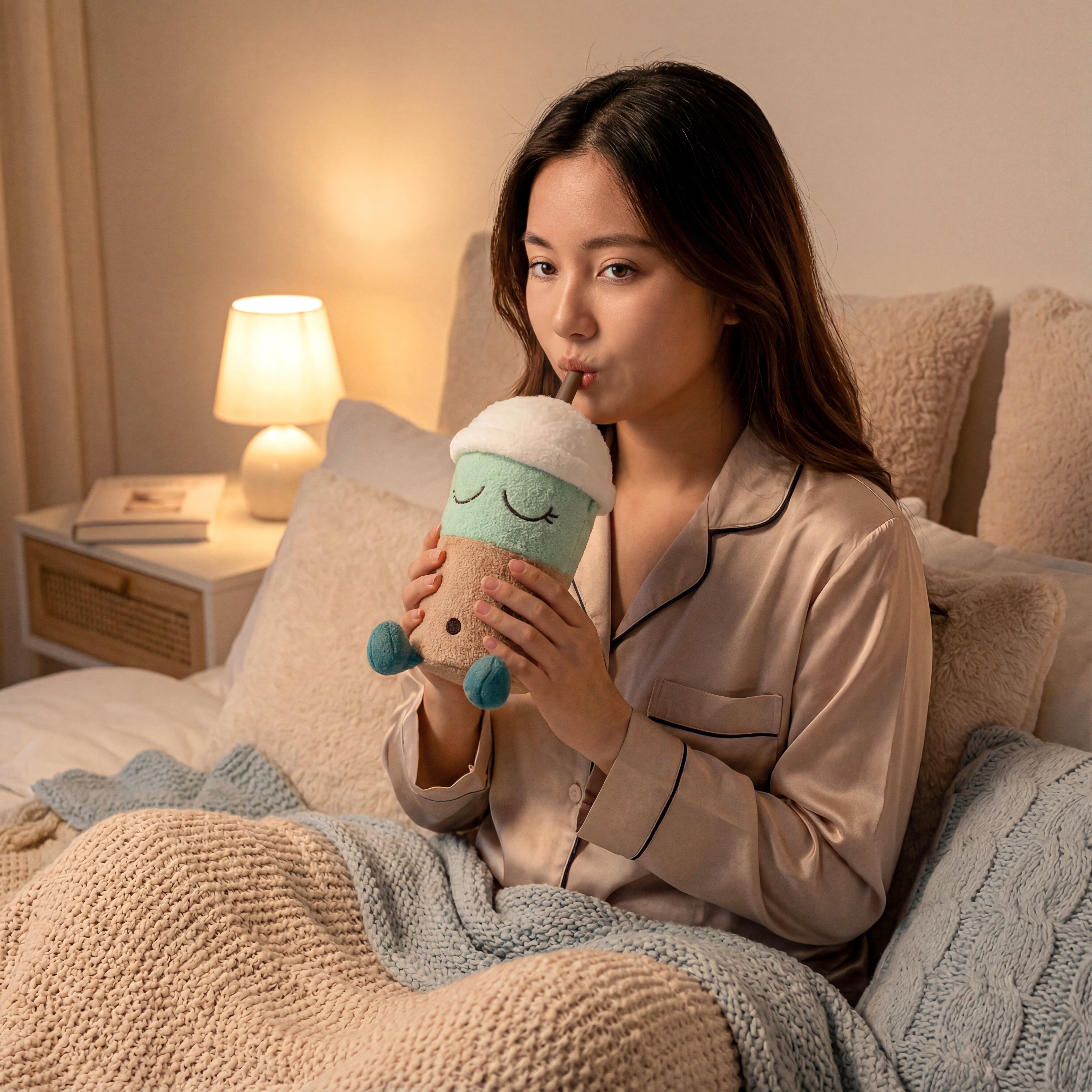 Tazza termica Asobu Beanie Fuzzie in peluche con tracolla