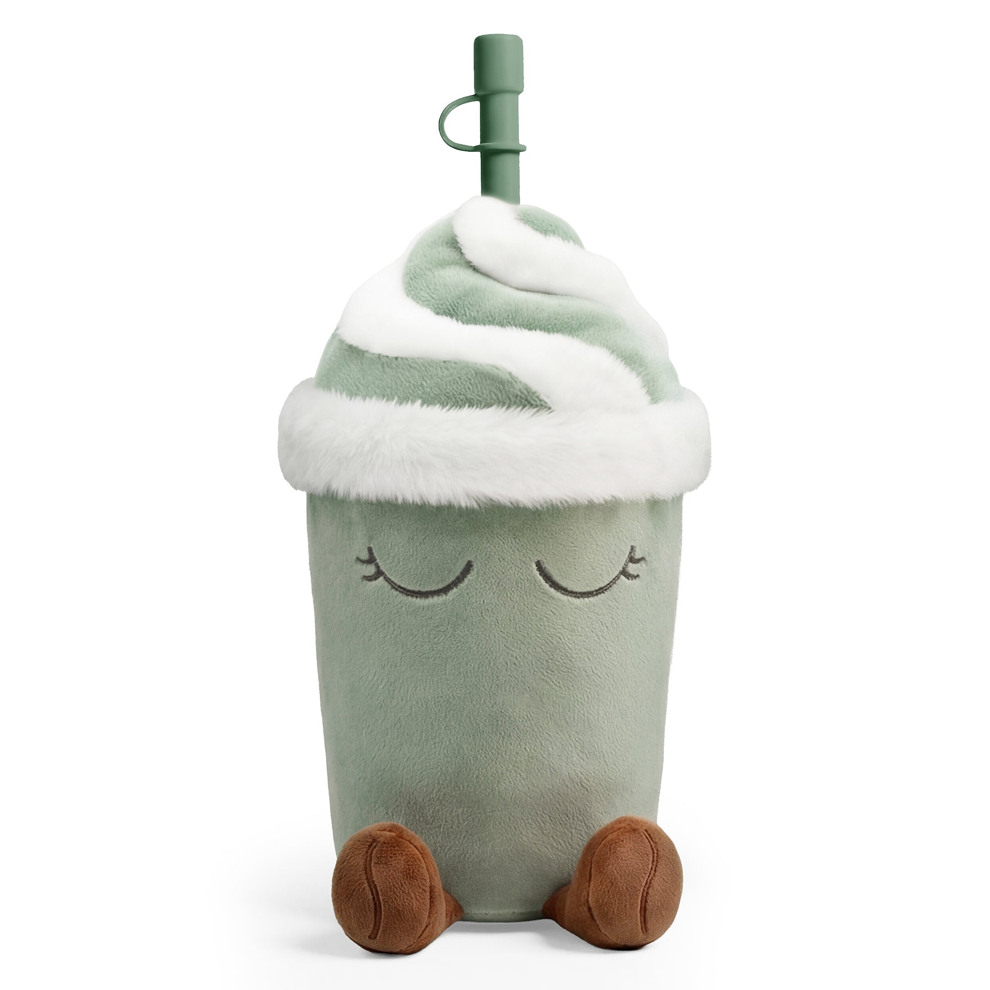 Asobu Mimi Fuzzi tazza termica verde in peluche con cannuccia