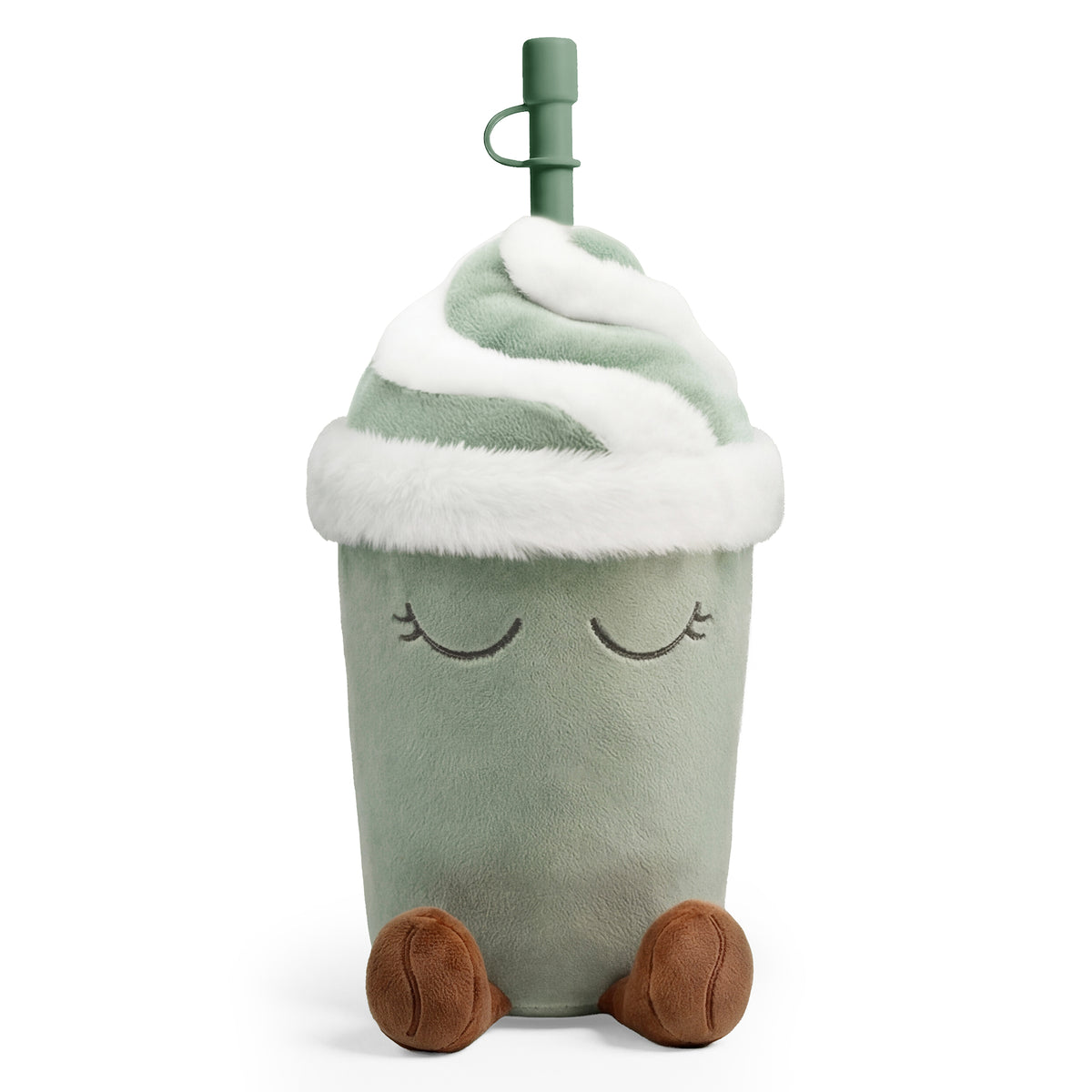 Asobu Mimi Fuzzi tazza termica verde in peluche con cannuccia