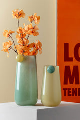 Vaso Bolita M Giallo Chiaro con Pallina Grigia | Vasi di Design in Vetro Colorato - PT4153LY