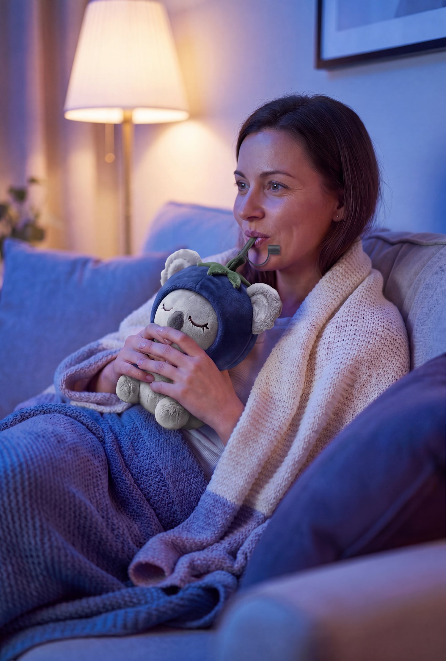 Borraccia termica Asobu Fuzzie Koala ambientata sul divano