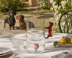 Dogs Caraffa Bassotto con Pallina in Vetro Borosilicato Ichendorf Milano