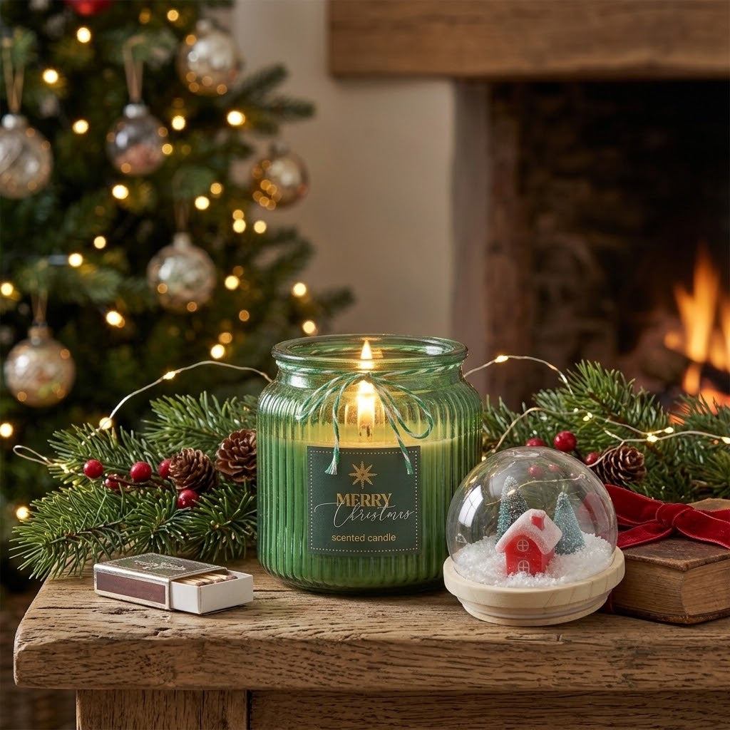 Candela Cupola Natalizia Biscotti al Cardamomo EDG Enzo De Gasperi ambientata con decorazioni di Natale