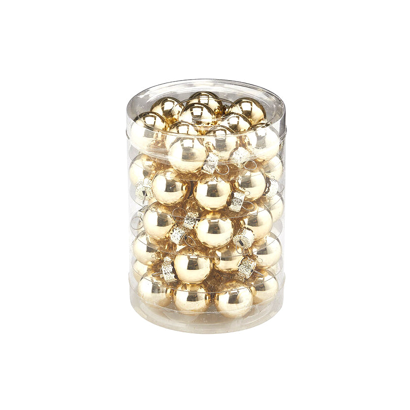 Confezione 50 mini palline di Natale in vetro oro lucido Ø 2 cm EDG Enzo De Gasperi