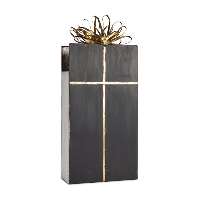 Decoro Pacco Regalo Contenitore in Metallo H50 - 1236389