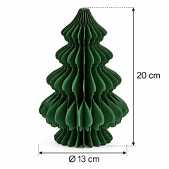 Decoro Pino Origami New Verde EDG Enzo De Gasperi in carta pieghettata effetto origami, con indicazione delle dimensioni H 20 cm e Ø 13 cm.