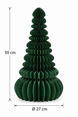 Pino Origami New Verde EDG Enzo De Gasperi in carta pieghettata, con dimensioni indicate H 50 × Ø 27 cm, decorazione natalizia dal design contemporaneo.