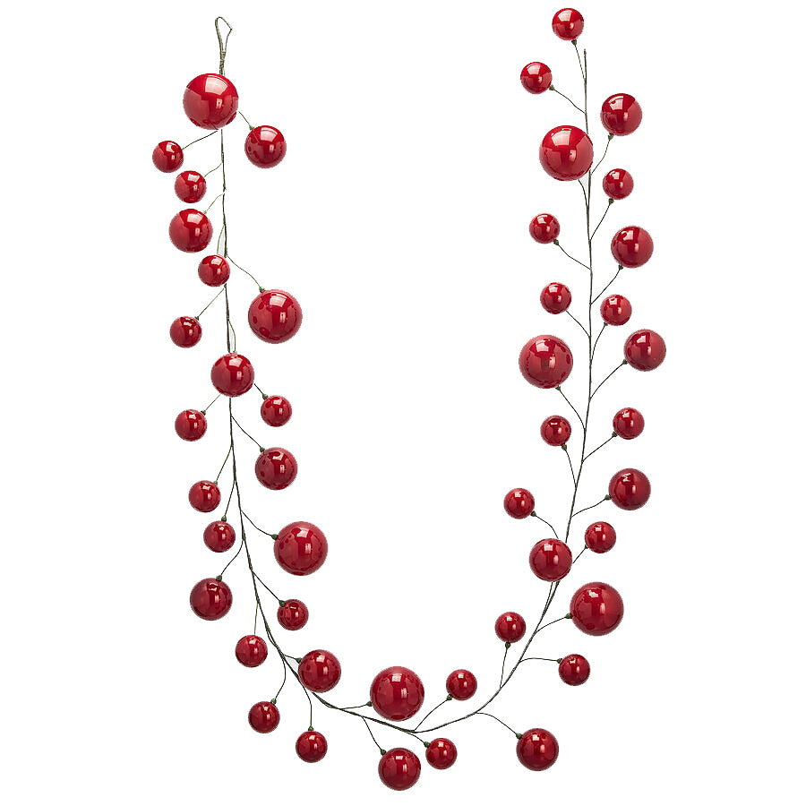 Festone Natalizio Pallemix Rosso con 47 sfere L 280 cm EDG Enzo De Gasperi
