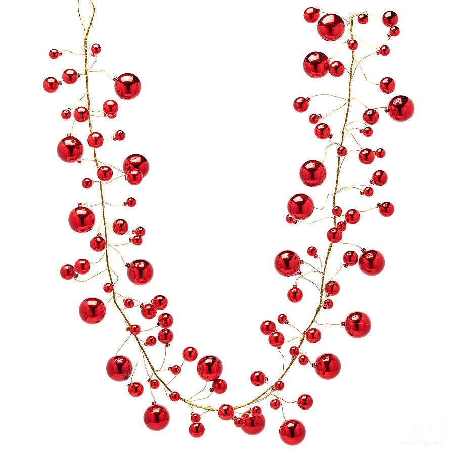 Festone Natalizio Pallemix Rosso con 100 palline L 180 cm EDG Enzo De Gasperi