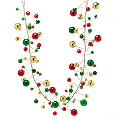 Festone Natalizio Pallemix verde rosso e oro con 100 palline L 180 cm EDG Enzo De Gasperi