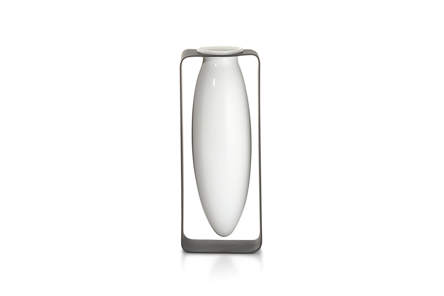 Vaso Float Verticale | vaso di design in porcellana su struttura in acciaio - 123170