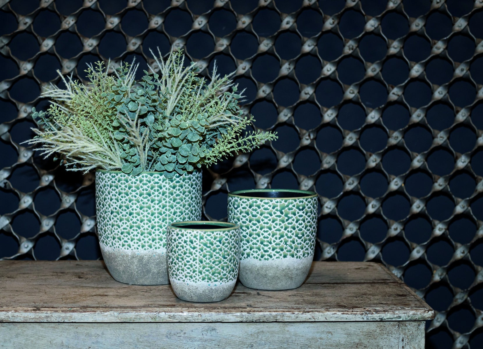 Vaso Iggy Flower | Vaso in ceramica doppio colore motivi a fiori - CONFIG0271