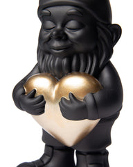 Nano Lover Black H29 cm – Gnomo Decorativo con Cuore Oro