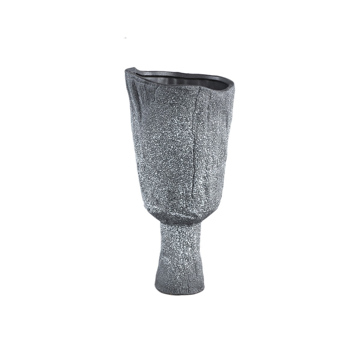 Vaso Nirah Black H45 | Vaso di design in ceramica forma irregolare - 709190