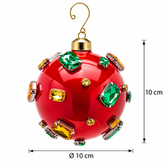 Palla di Natale Super Gemme Rossa in Vetro Ø 10 cm – EDG Enzo De Gasperi