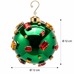 Palla di Natale Super Gemme Verde Ø 12 cm EDG Enzo De Gasperi misure 
