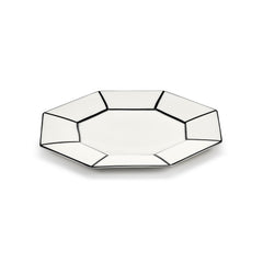 Set 2Pz. Piatto da Colazione in Porcellana Bianco/Nero– Collezione Carte Blanche - Annebet Philips Per Serax