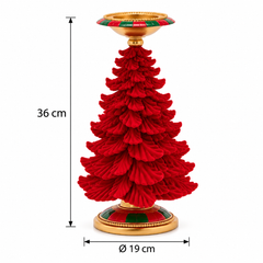 Portacandela Pino Rosso EDG Enzo De Gasperi con dimensioni H 36 × Ø 19 cm
